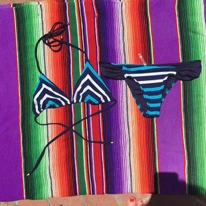 Vitamin A Blue and white stripe Bikini! NBW!